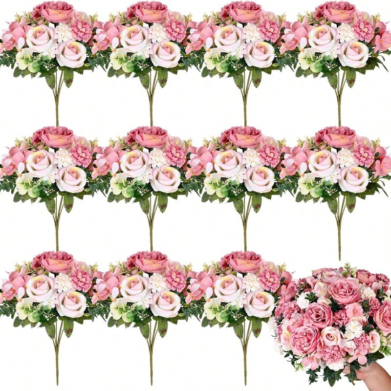 Dried Flower Bulk - Ramo de rosas artificiales de seda