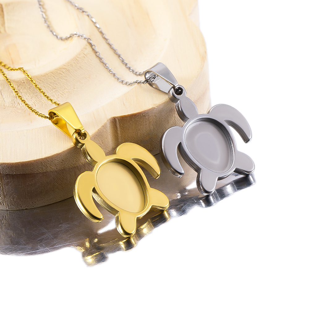 Bezels Set Pendant - Base para Cabujón de Tortuga en