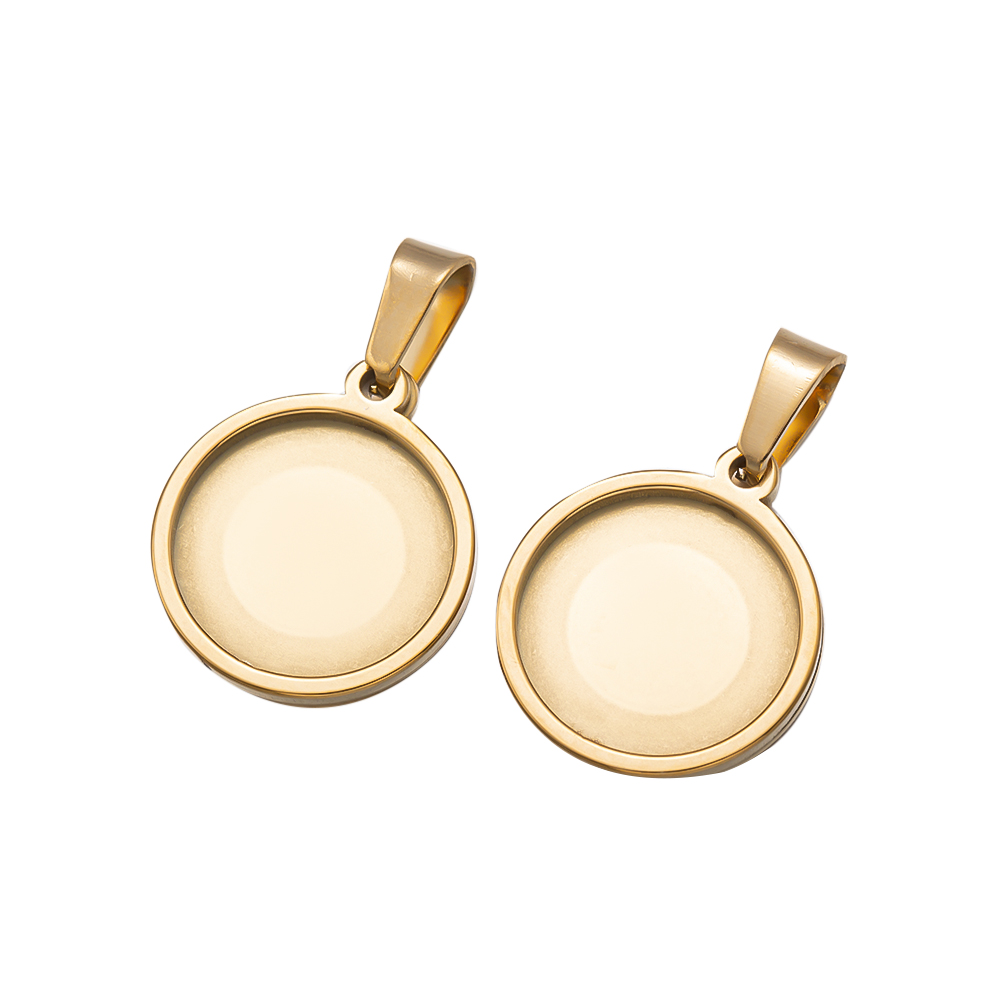 Cabujón redondo de acero inoxi - Bezels Set Pendant reseña y precio