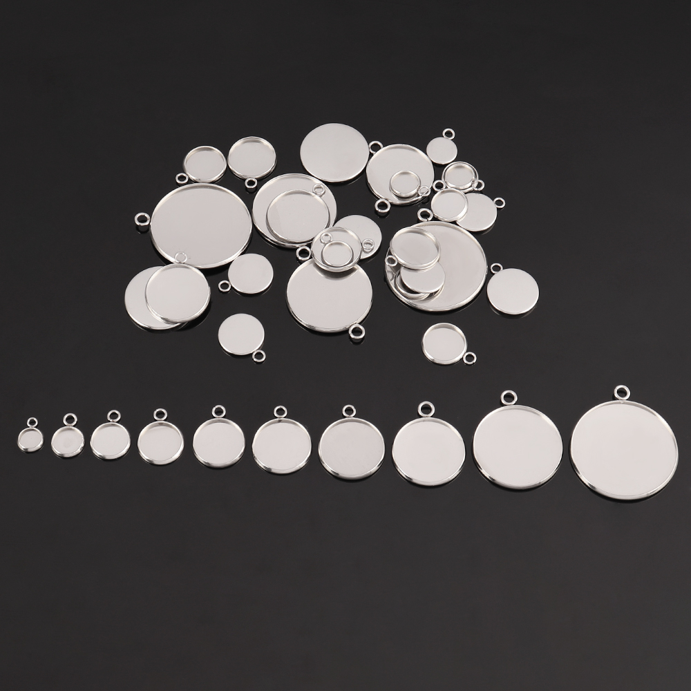 10 Uds cabujón de acero inoxid - Bezels Set Pendant reseña y precio